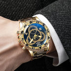 Luxury Men's Quartz Watch Classic Business Men Wristwatch Large Dial Alloy