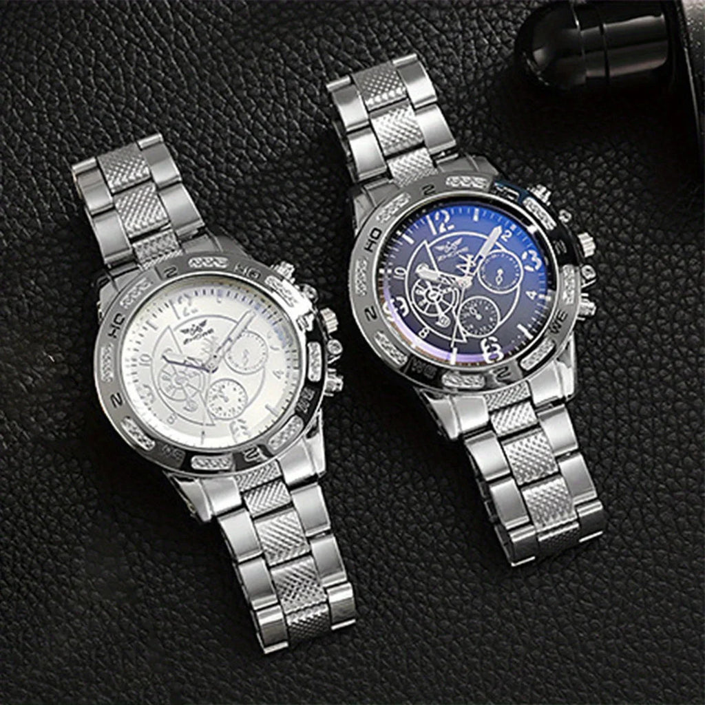1pc-Fashion Steel Band Men's Quartz Watch Male Wristwatches  (Without