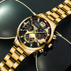 4Pcs/set Luxury Men Business Quartz Watch stainless steel Roman Calendar Wrist