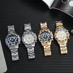 Luxury Men's Quartz Watch Classic Business Men Wristwatch Large Dial Alloy