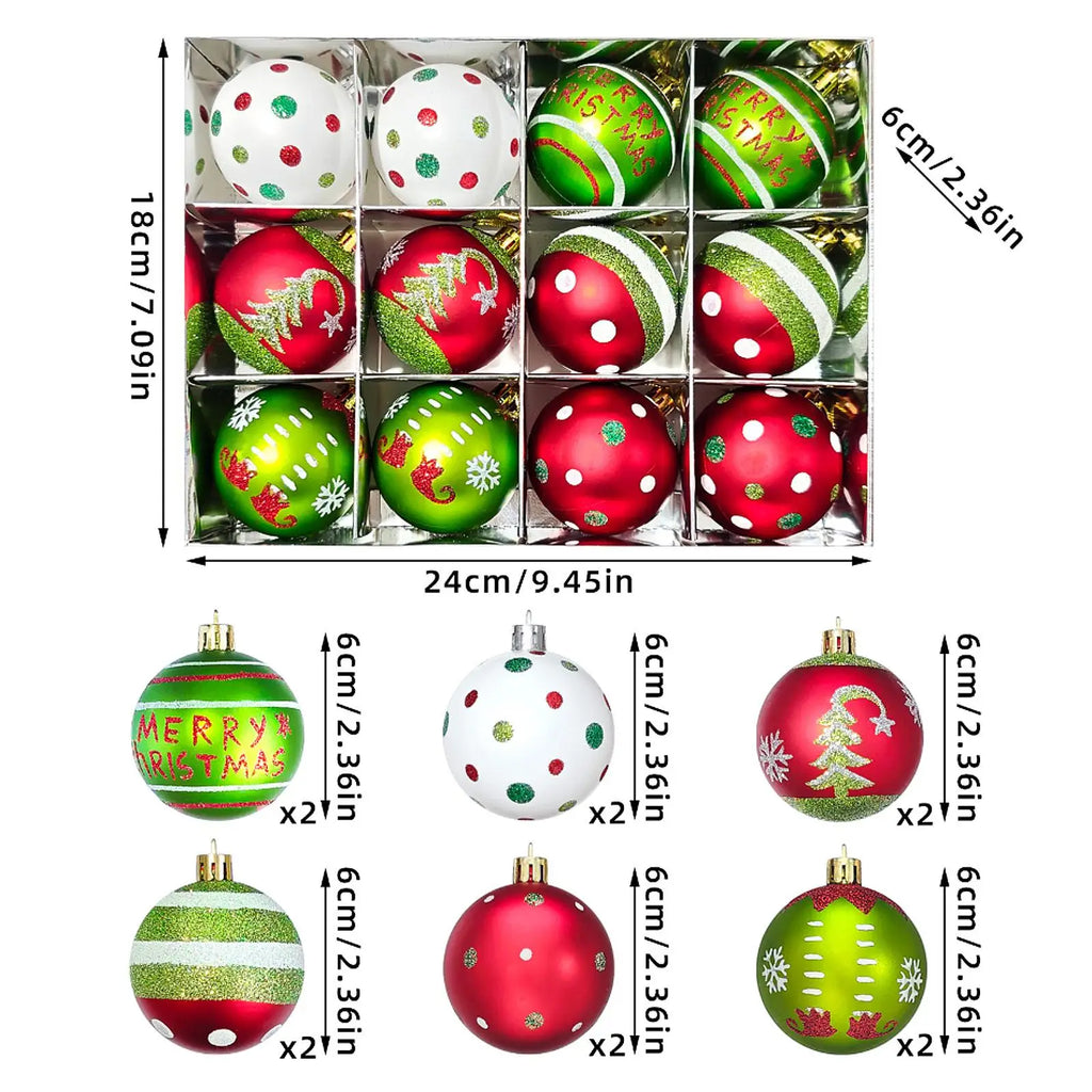 Christmas Balls Ornament Set Xmas Tree Hanging Pendant 2024 Christmas Decoration for Home New Year Gift Navidad Decors