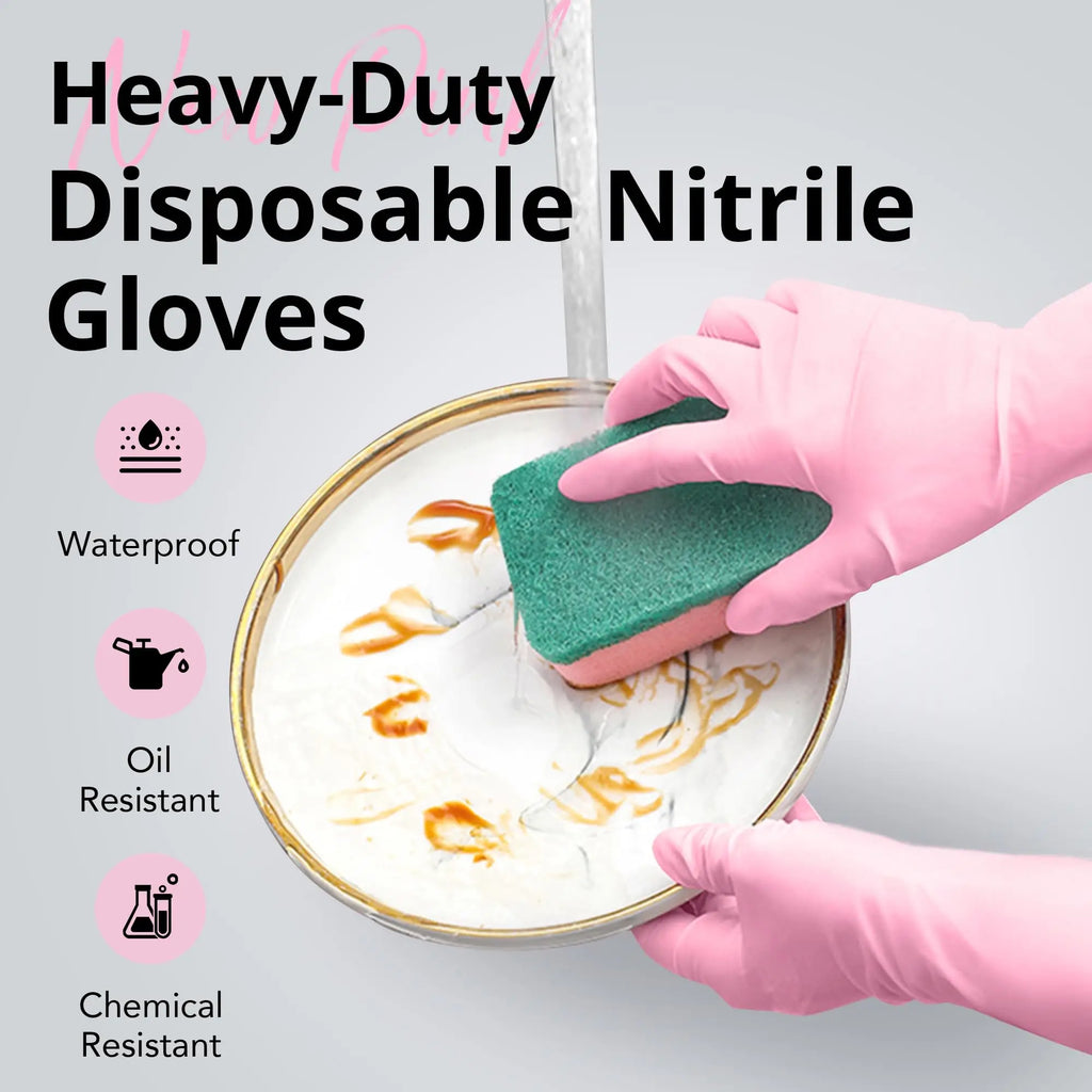 Disposable Nitrile Cleaning Gloves Latex-Free Thicken Extended Cuff Food Glove Cleaning Dishwashing Medical Exam Glove Purple