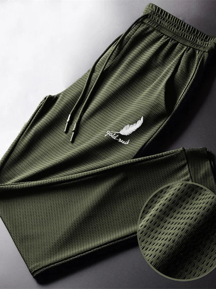 Men's Fashion Quick-Dry Pants Lightweight Hiking Jogging Running Trousers Breathable Workout Gym Ankle-Tied Athletic Pants