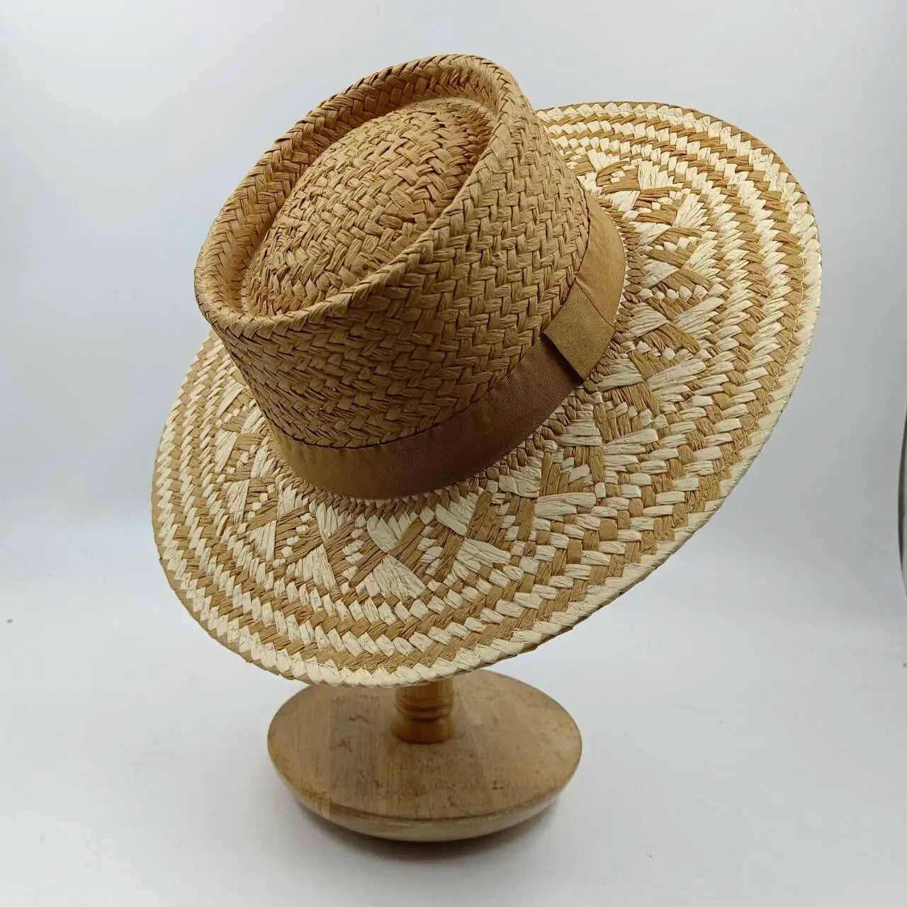 hats beach hat bohemian flat brim hat hand woven straw hat ladies summer vacation travel sun hat