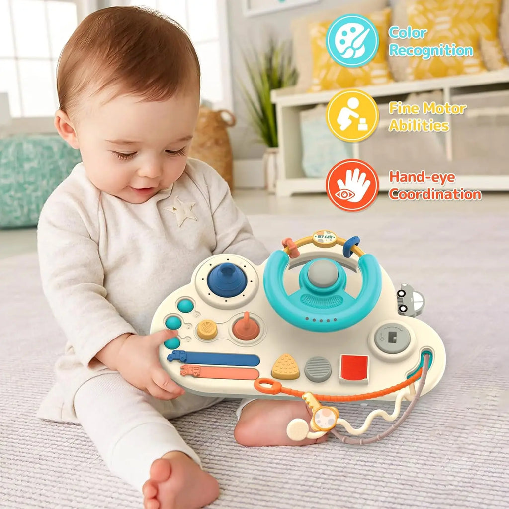 Baby Toy Simulation Steering Wheel Toys Montessori Busy Board  Stroller Driving Early Educational Toys Travel Gift for Boy Girl