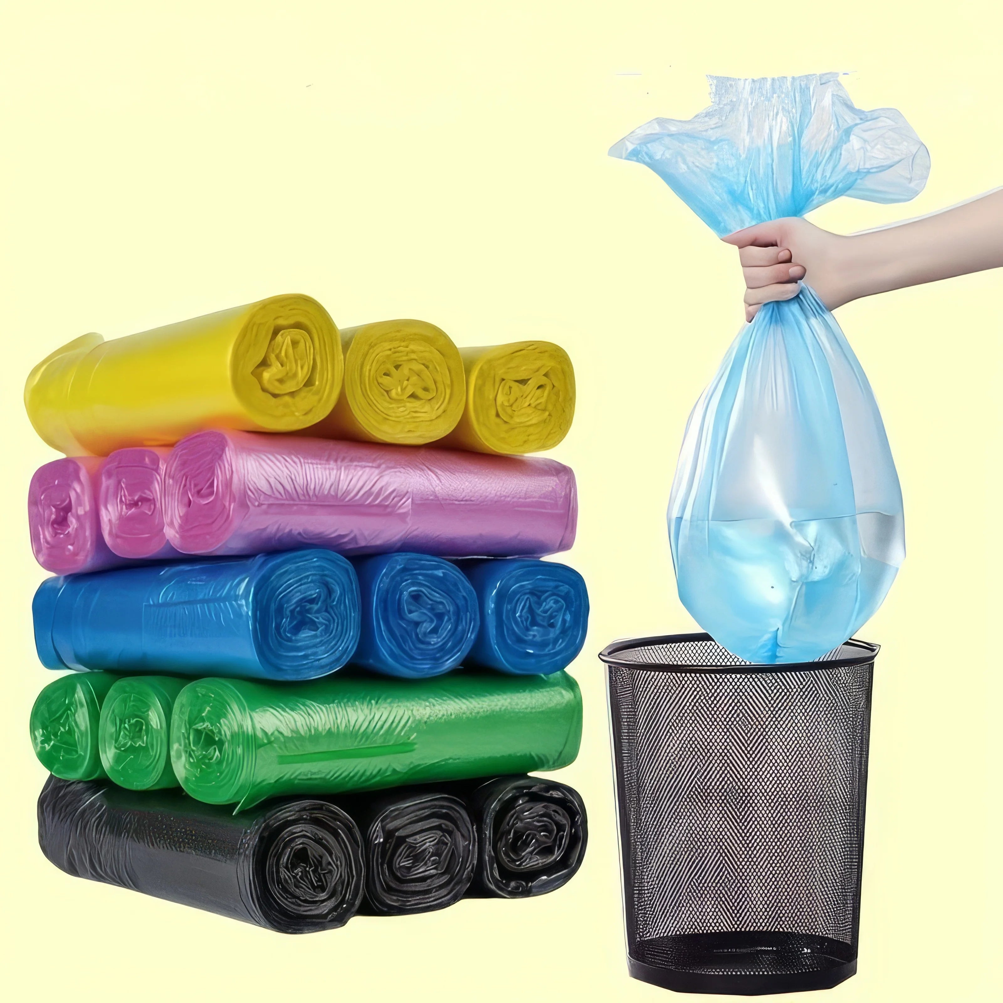 300 Blue Garbage Bags, Leak Proof and Odor Proof, Multi-purpose, Suitable for Kitchen, Bathroom, Bedroom, Living Room