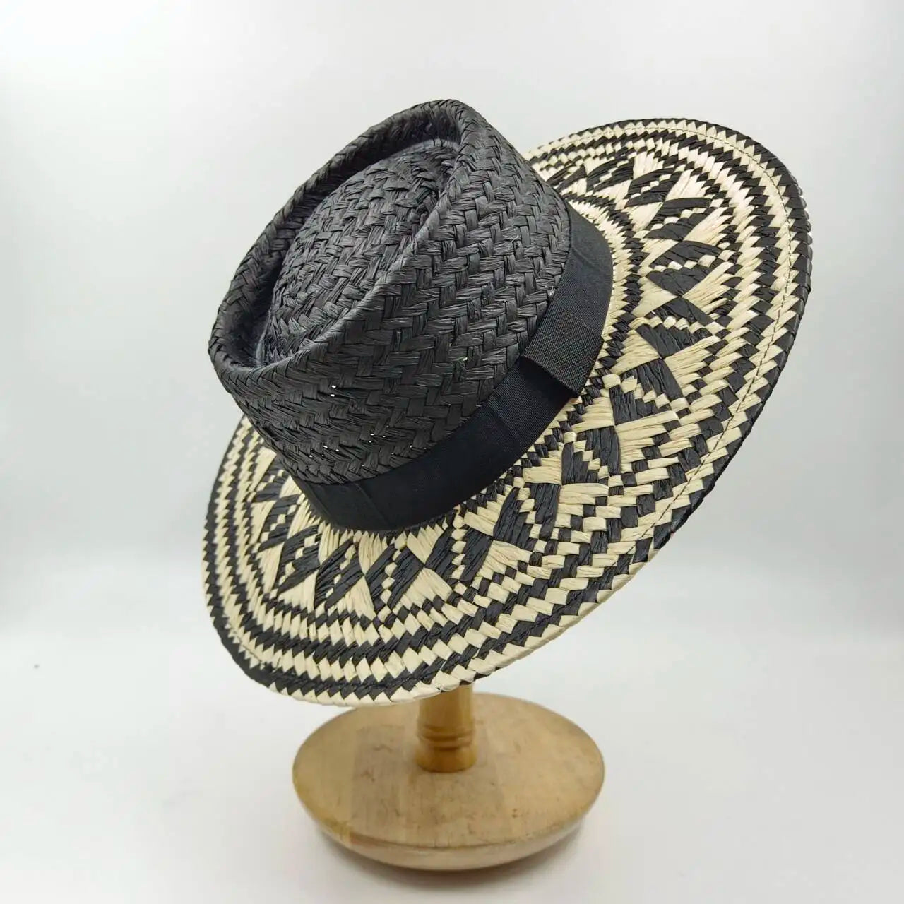hats beach hat bohemian flat brim hat hand woven straw hat ladies summer vacation travel sun hat