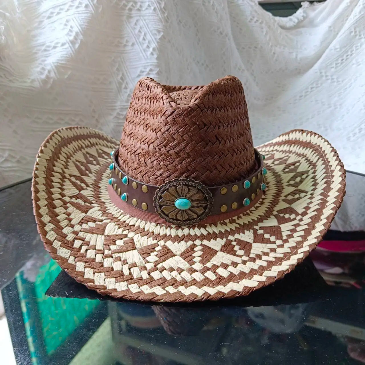 hats beach hat bohemian flat brim hat hand woven straw hat ladies summer vacation travel sun hat