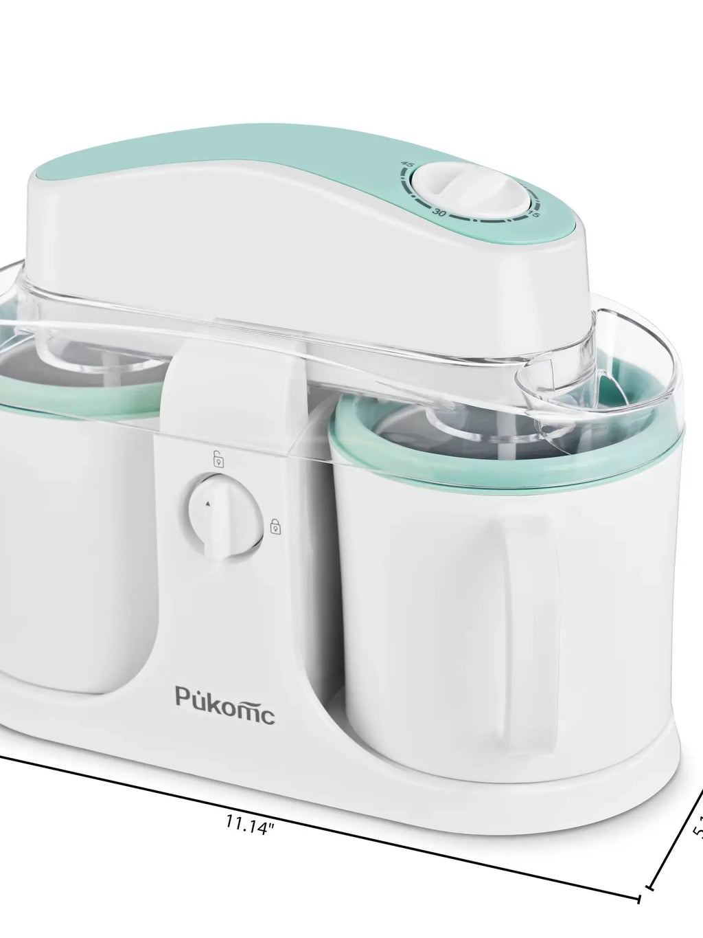 Dual-Cup Ice Cream & Popsicle Maker, DIY Homemade Frozen Dessert, Add Fruits & Powdered Sugar for Custom Flavors, Easy to Use