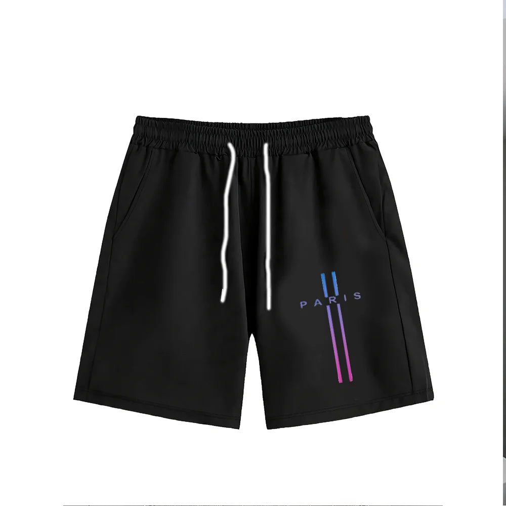 Men's Summer Running Sports O-neck Short Sleeved T-shirt Shorts Two-piece Set Quick Drying Sports Suit Thin Running Clothing