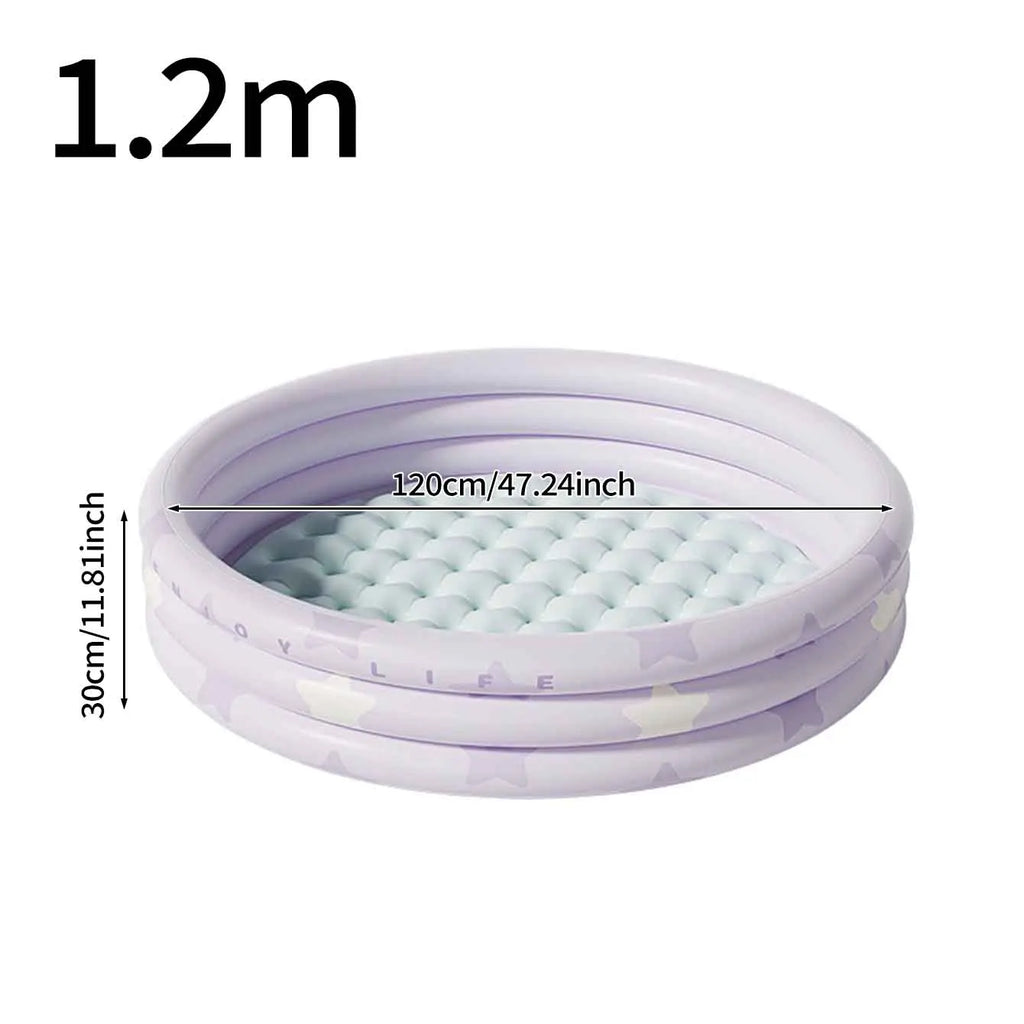1PC Inflatable Pool Swimming Pool, 3 Rings Round Pad Pool ,Portable Indoor Ball Pit Toys, Outdoor Water Play