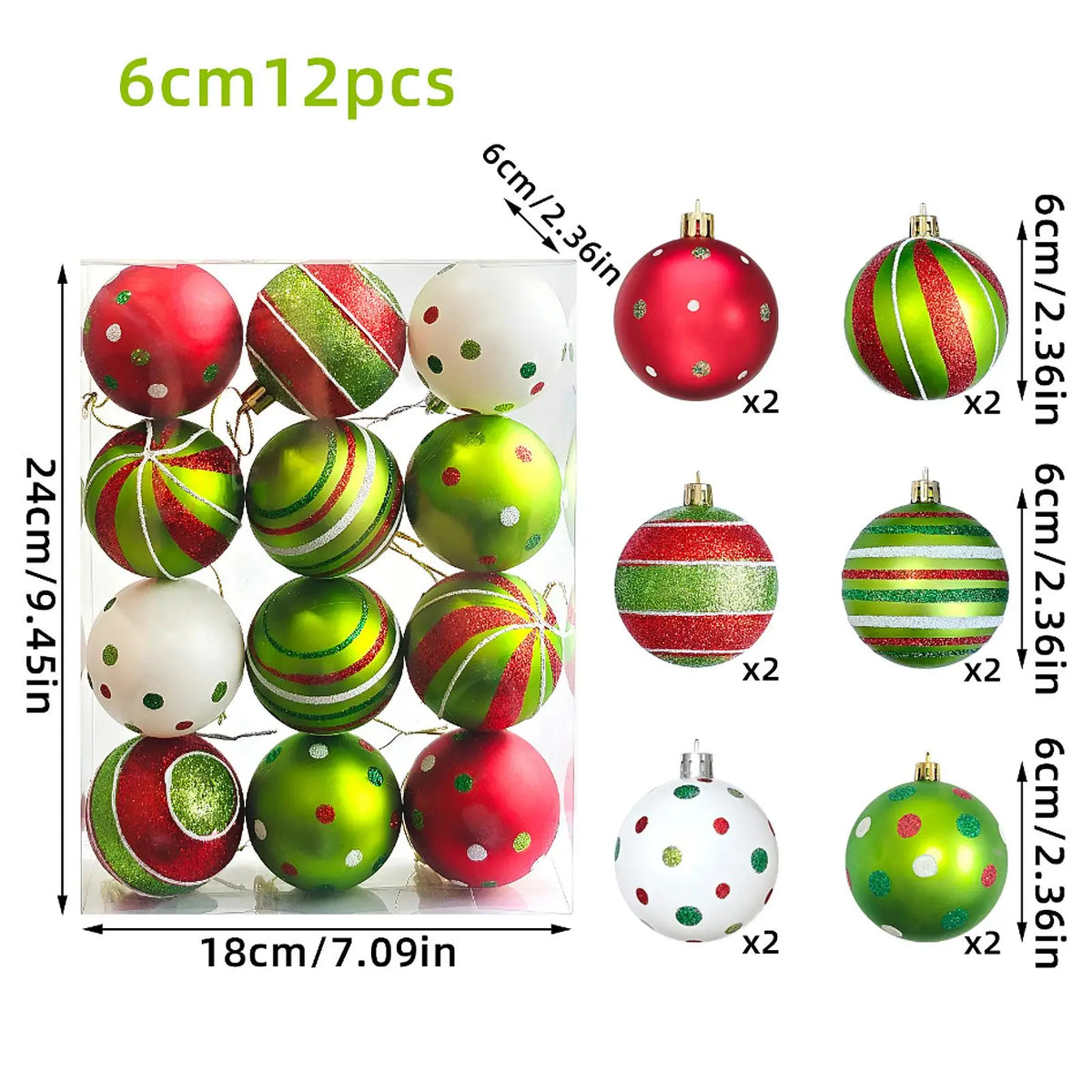 Christmas Balls Ornament Set Xmas Tree Hanging Pendant 2024 Christmas Decoration for Home New Year Gift Navidad Decors