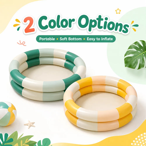 1PC Inflatable Pool, 2 in 1 Ball Pit Round Pool Soft Bottom, Portable Foldable Summer Outdoor Garden Water Play