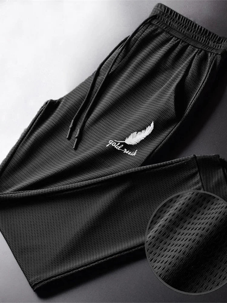 Men's Fashion Quick-Dry Pants Lightweight Hiking Jogging Running Trousers Breathable Workout Gym Ankle-Tied Athletic Pants