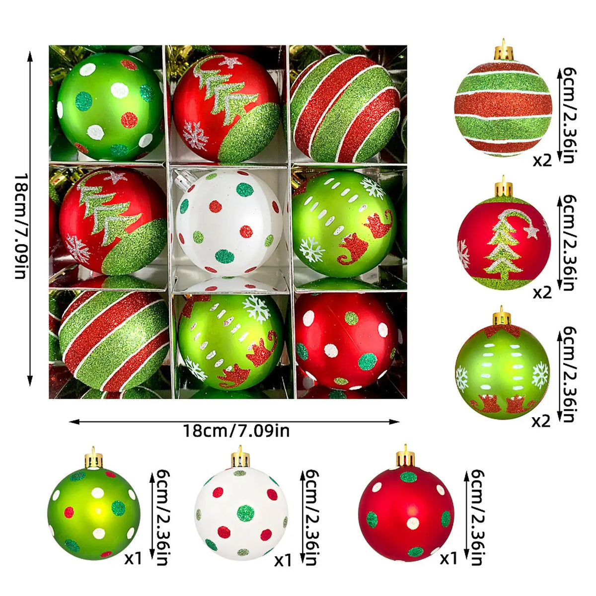 Christmas Balls Ornament Set Xmas Tree Hanging Pendant 2024 Christmas Decoration for Home New Year Gift Navidad Decors
