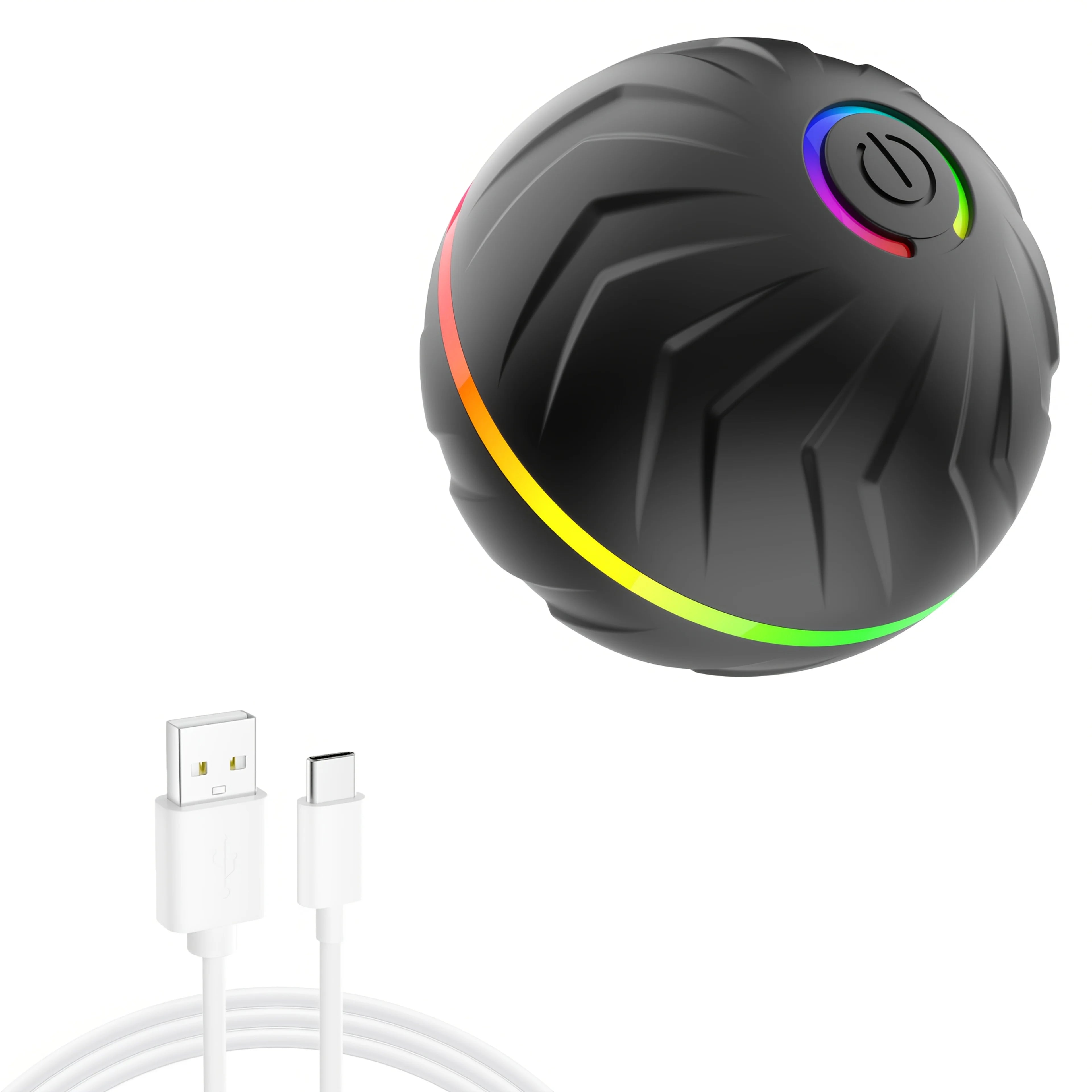 Intelligent dog toy, interactive pet toy, random rolling and jumping, colorful lights, long-lasting battery life of 4 hours, inc