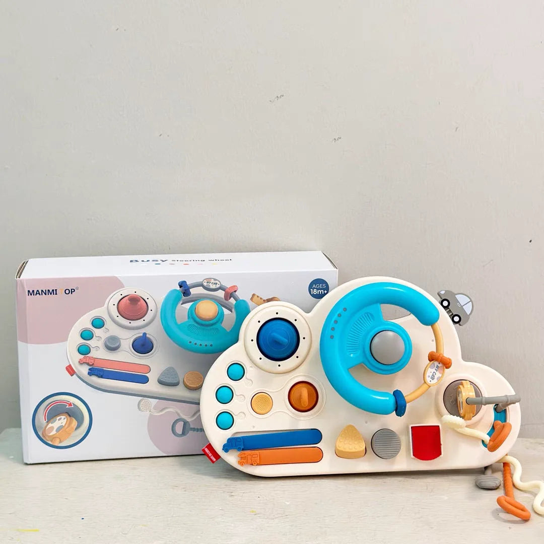 Baby Toy Simulation Steering Wheel Toys Montessori Busy Board  Stroller Driving Early Educational Toys Travel Gift for Boy Girl