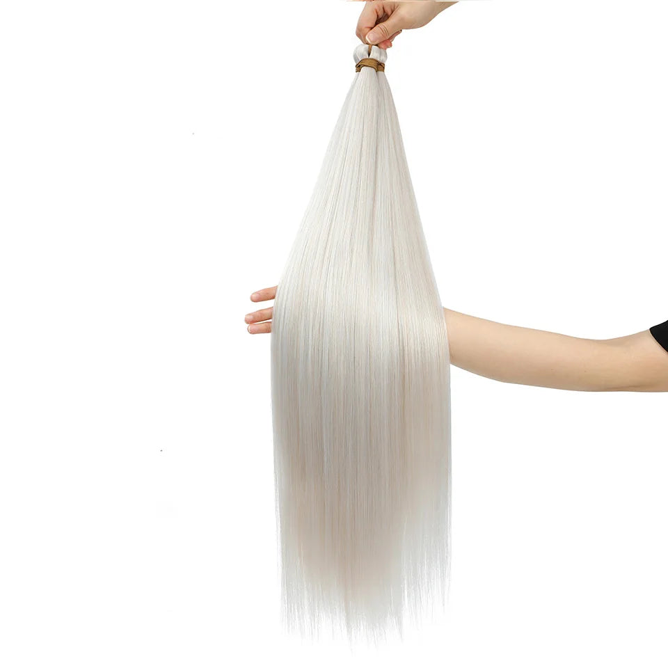 300g 3Pcs/Lot 28Inch Straight Crochet Braids White Blonde 613#Ombre Brown 6# Bio Protein Synthetic Hair Extensions
