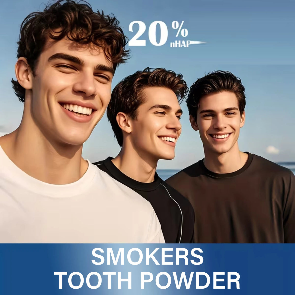 20% Hydroxyapatite Tooth Powder for Smokers, Remove Coffee & Smoke Stains, Gum Care & Fresh Breath Spearmint.