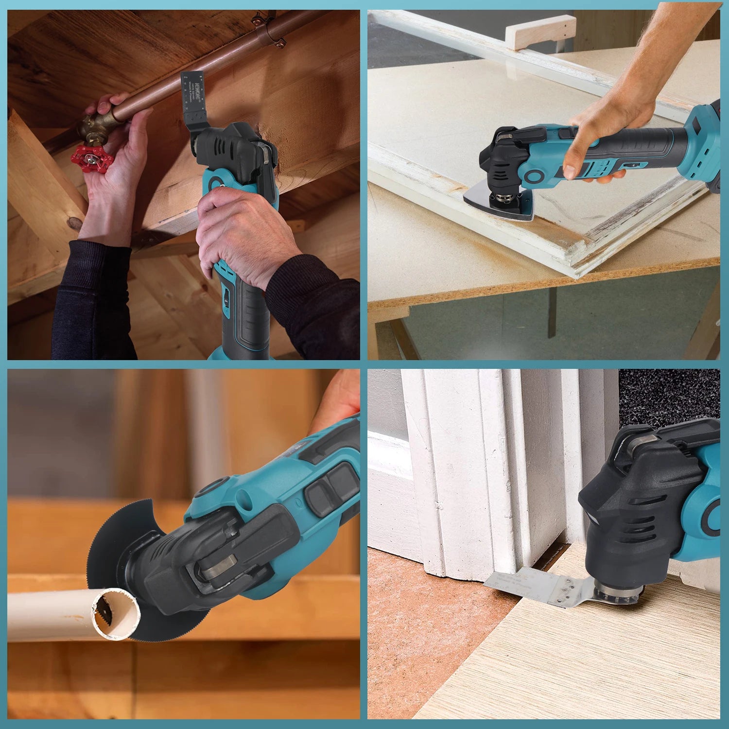 20V Cordless Oscillating Multi Tool Kit for 18V Makita 6-Speed(5000-19000OPM) Anti-Vibration Renovator Sanding Cutting Trimmer