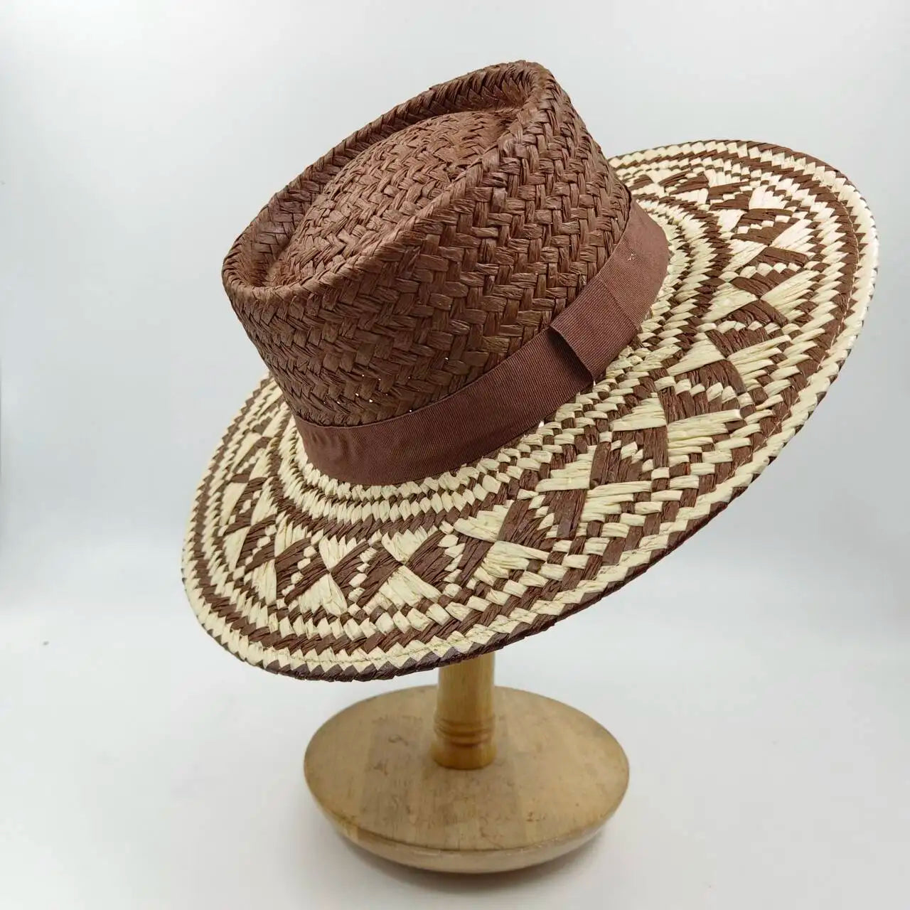 hats beach hat bohemian flat brim hat hand woven straw hat ladies summer vacation travel sun hat
