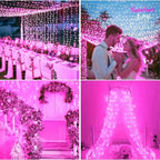 39FT Sparkling Pink Fairy Lights - 100 Shimmering LEDs, 8 Enchanting Modes - Perfect for Christmas, Weddings, Valentines Day