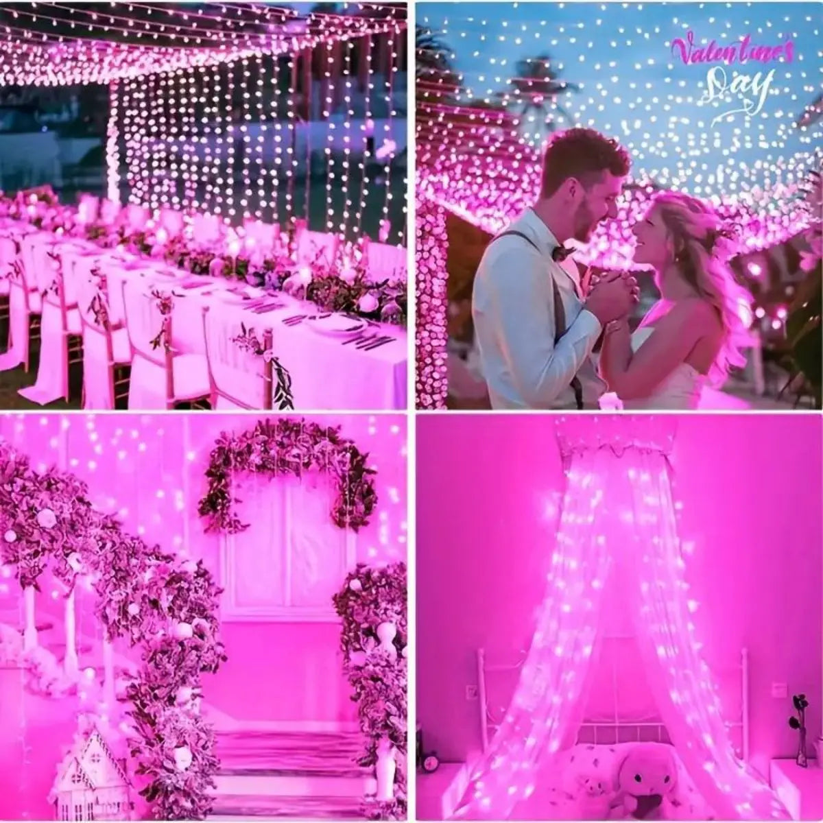 39FT Sparkling Pink Fairy Lights - 100 Shimmering LEDs, 8 Enchanting Modes - Perfect for Christmas, Weddings, Valentines Day