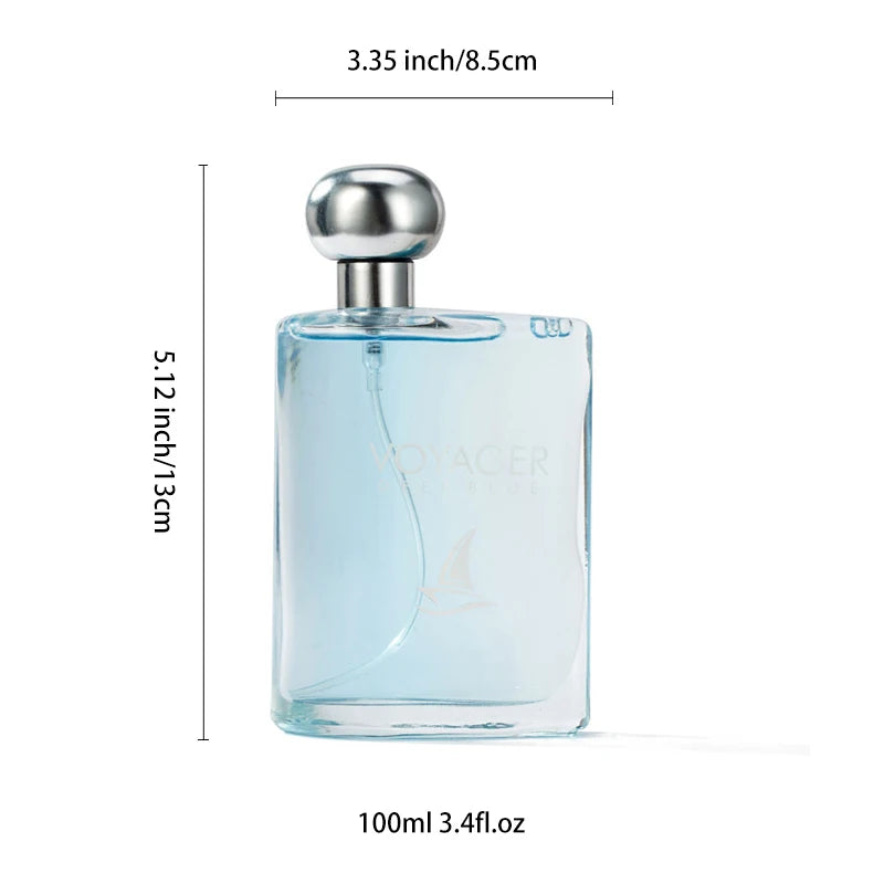 100ML 3.4FL.OZ Voyager Long Lasting Perfume Hombre, Woody Aquatic Eau de Parfum for Men, Musk Cedar Cologne Men Fragrance Spray