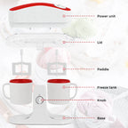 Dual-Cup Ice Cream & Popsicle Maker, DIY Homemade Frozen Dessert, Add Fruits & Powdered Sugar for Custom Flavors, Easy to Use