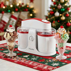 Dual-Cup Ice Cream & Popsicle Maker, DIY Homemade Frozen Dessert, Add Fruits & Powdered Sugar for Custom Flavors, Easy to Use