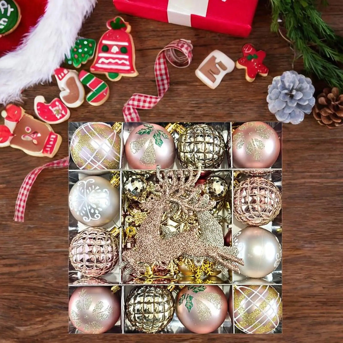 Christmas Balls Ornament Set Xmas Tree Hanging Pendant 2024 Christmas Decoration for Home New Year Gift Navidad Decors