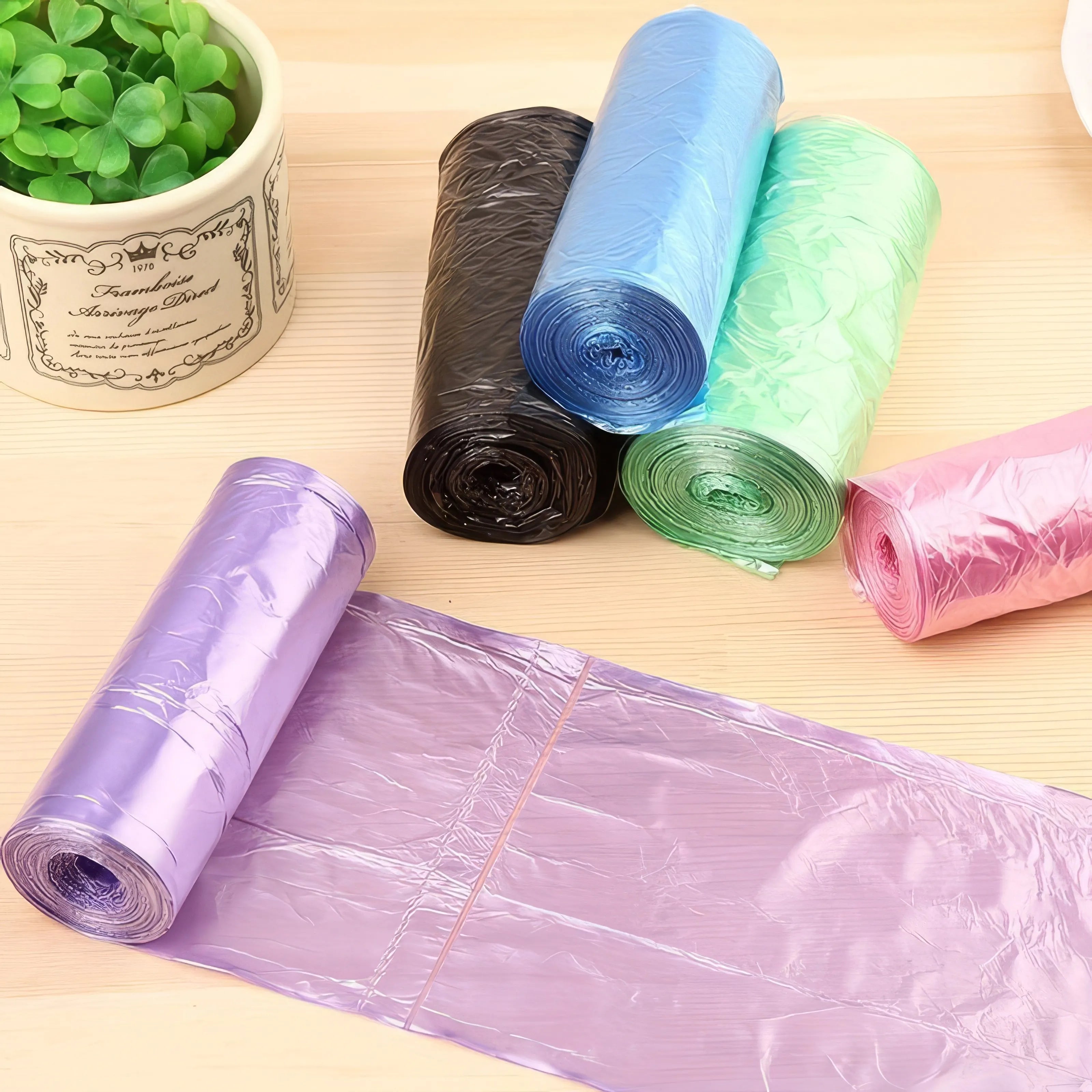 300 Blue Garbage Bags, Leak Proof and Odor Proof, Multi-purpose, Suitable for Kitchen, Bathroom, Bedroom, Living Room
