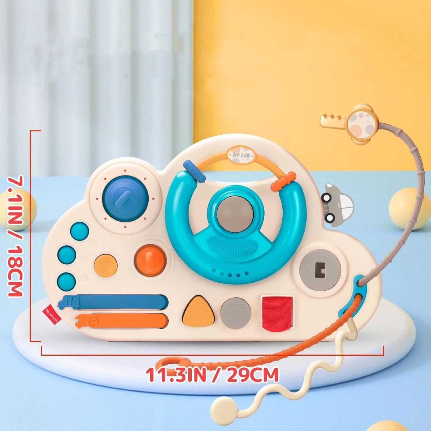 Baby Toy Simulation Steering Wheel Toys Montessori Busy Board  Stroller Driving Early Educational Toys Travel Gift for Boy Girl