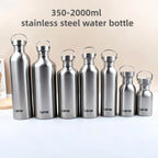 Stainless Steel Water Bottle 350-2000ml Big Mouth Single Wall Drinking Bottle Sports Bottle Flasks with All Steel Lid