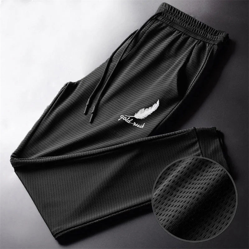 Men's Fashion Quick-Dry Pants Lightweight Hiking Jogging Running Trousers Breathable Workout Gym Ankle-Tied Athletic Pants