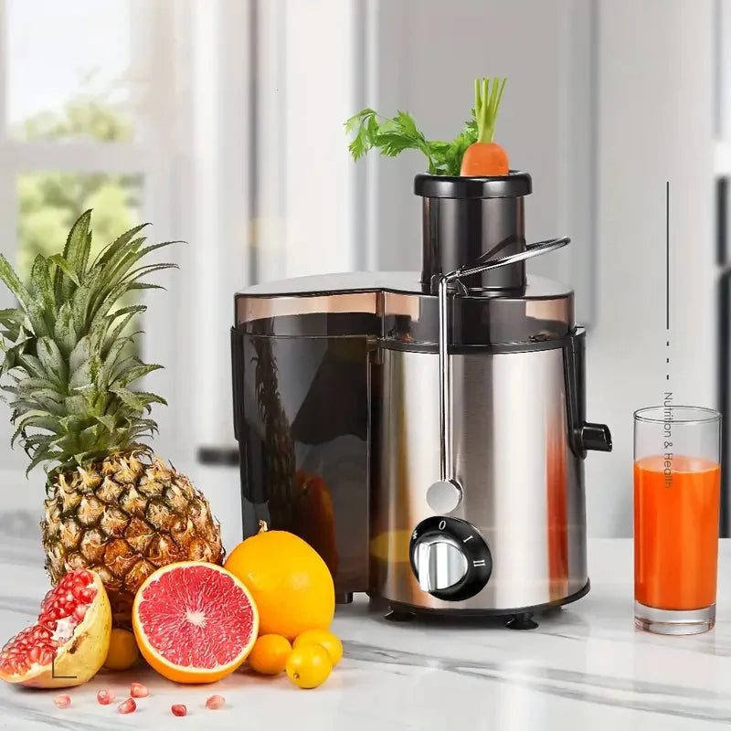 Versatile 3-Inch Wide Mouth Juicer Machine - Multifunctional Blender for Vegetables And Fruits High Yield Fast Juicing Easy Cleaning Detachable 3-Speed Settings