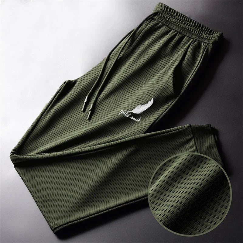 Men's Fashion Quick-Dry Pants Lightweight Hiking Jogging Running Trousers Breathable Workout Gym Ankle-Tied Athletic Pants