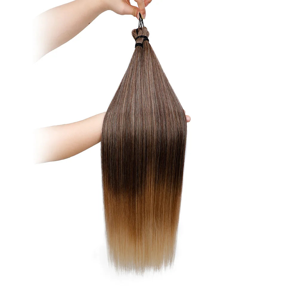 300g 3Pcs/Lot 28Inch Straight Crochet Braids White Blonde 613#Ombre Brown 6# Bio Protein Synthetic Hair Extensions