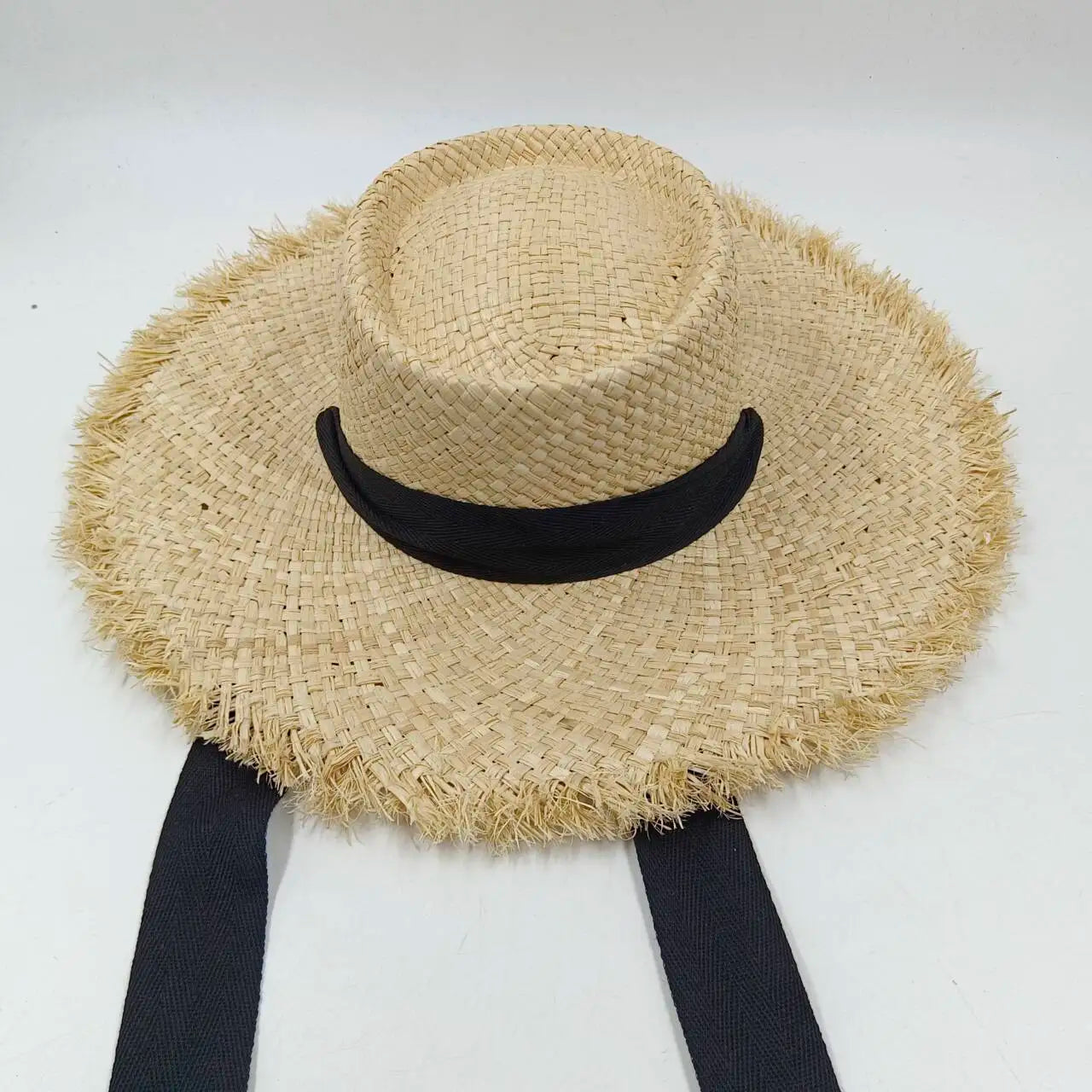 hats beach hat bohemian flat brim hat hand woven straw hat ladies summer vacation travel sun hat
