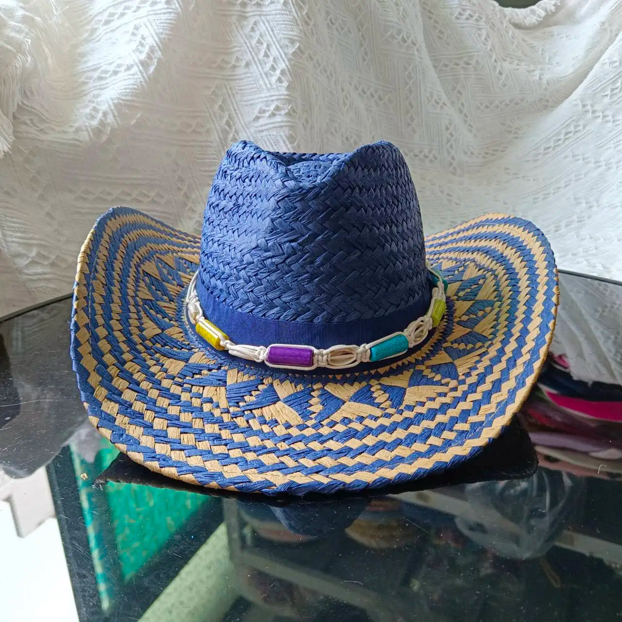 hats beach hat bohemian flat brim hat hand woven straw hat ladies summer vacation travel sun hat