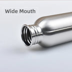 Stainless Steel Water Bottle 350-2000ml Big Mouth Single Wall Drinking Bottle Sports Bottle Flasks with All Steel Lid
