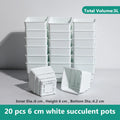 Meshpot Square Plastic Succulents Planter Pots With Tray Set,Nursery Pot Cactus Plant Pot Garden Pot