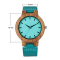 Luxury Royal Blue Quartz Wooden Wristwatch Genuine Leather Strap Valentine's Day Gifts for Men Women