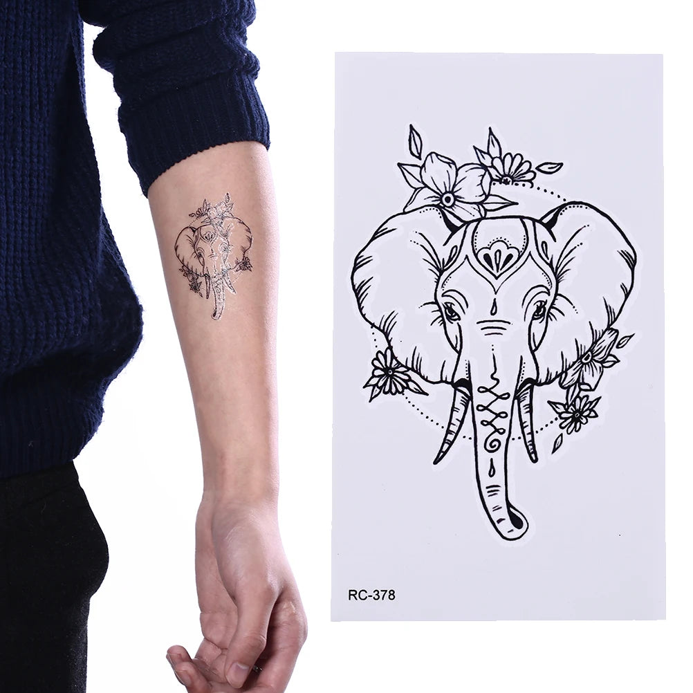 1 Pcs Black Waterproof Temporary Tattoo Sticker on Body Leg Water Transfer Sexy Lace Stocking Fake Flash Tattoo for Girl Women