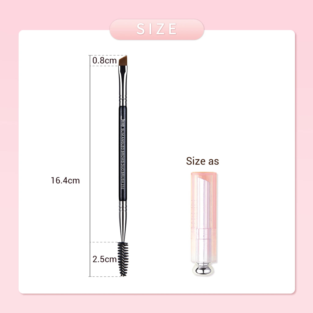Jessup Eyebrow Makeup Brush Dual-head Eyebrow Eyelash Brushes Eye Make Up Cosmetics Beauty Tools Synthetic Hair Wood Handle