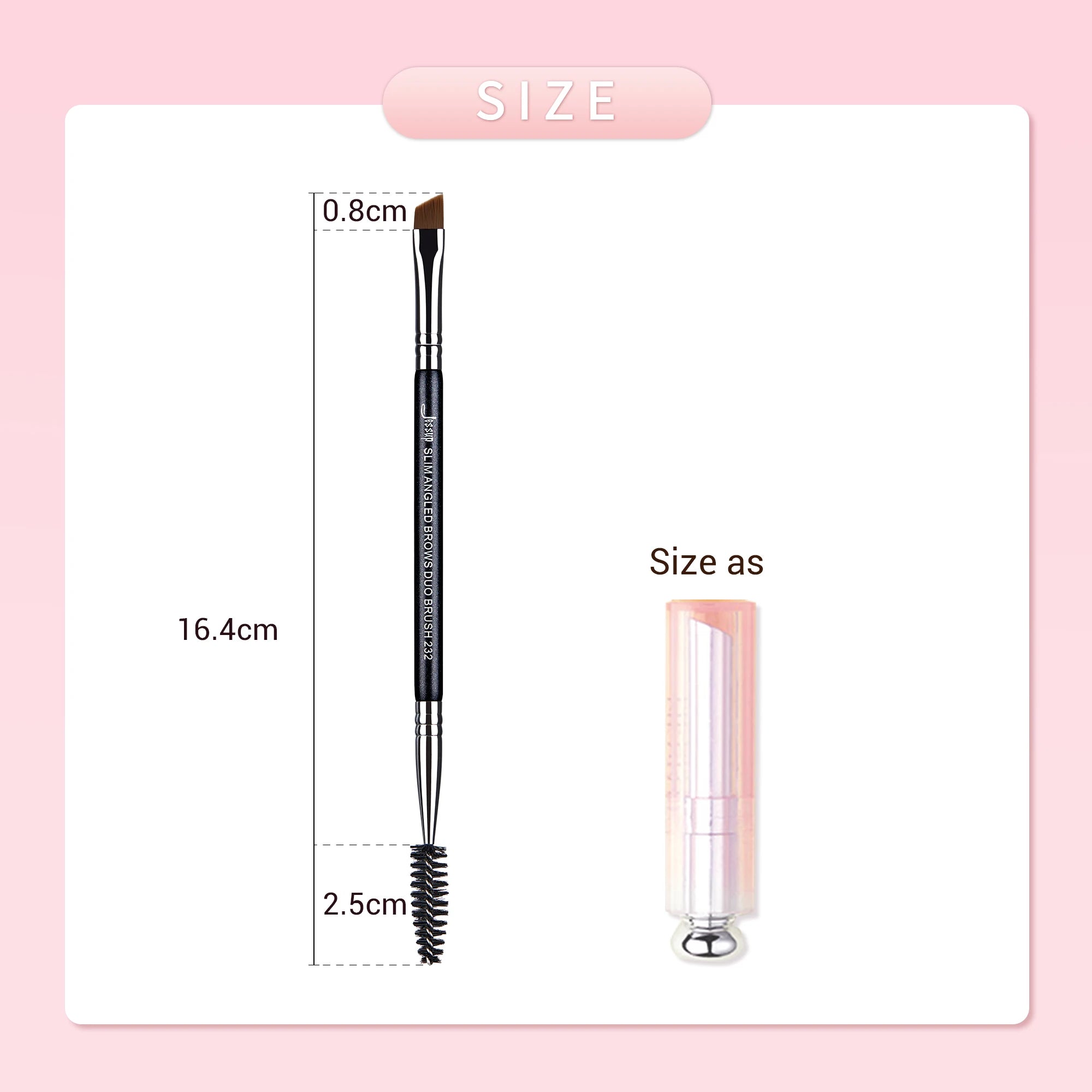 Jessup Eyebrow Makeup Brush Dual-head Eyebrow Eyelash Brushes Eye Make Up Cosmetics Beauty Tools Synthetic Hair Wood Handle