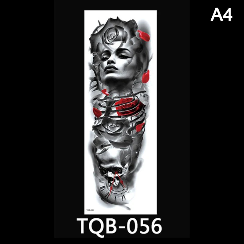 Waterproof Temporary Tattoo Sticker Full Arm Tatoo Stickers Fake Tattoos For Men Women 170mm X 480mm