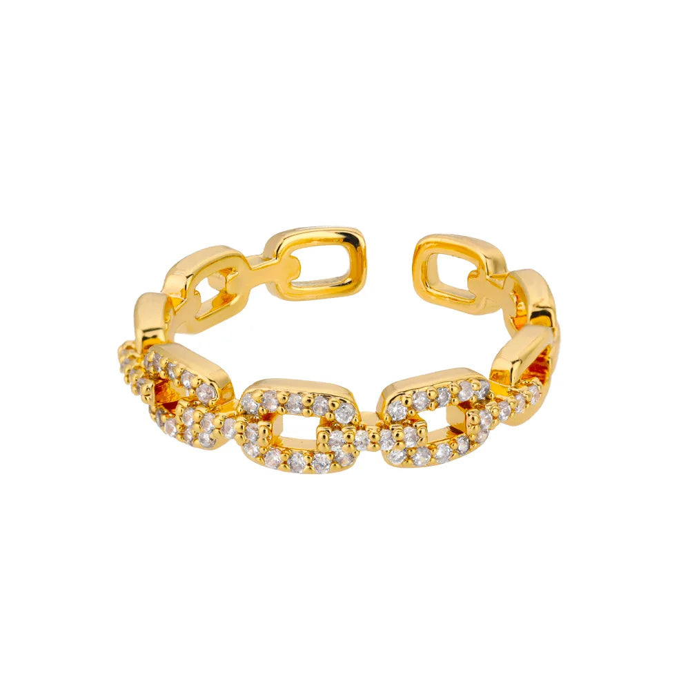 Classic Zircon Twist Chain Rings For Women Stainless Steel  Elegant Couple Ring Wedding Jewelry Gift Bijoux Femme Free Shipping