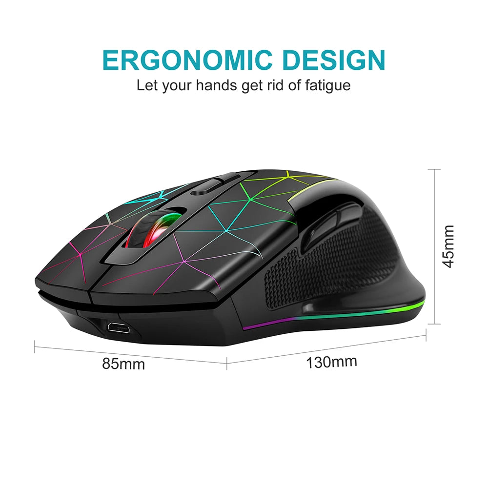 2.4G Rechargeable Wireless Mouse Gamer Gaming Mouse Computer Mouse Usb Ergonomic Mause With Backlight RGB Mice For Laptop PC