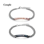 1PC Fashion Stainless Steel Couple Bracelets Men and Women Love Bangle His Queen Her King Crystal Crown Jewelry Valentine Gift